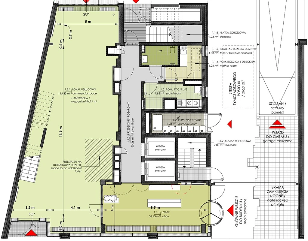 Kondygnacja 1 z antresolą